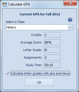 Class Schedule Window