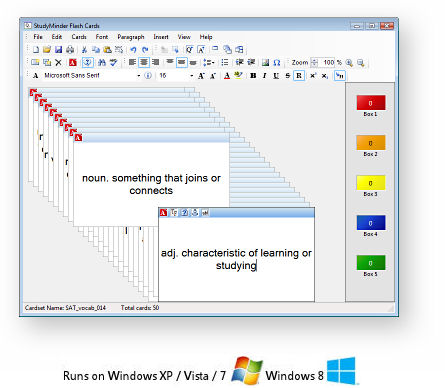 StudyMinder Flash Cards Edit Window