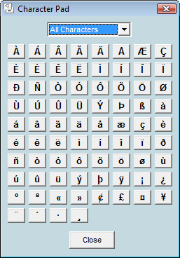 Foreign Language Character Pad