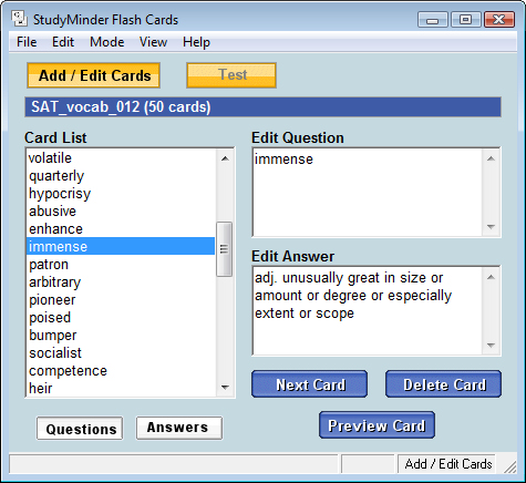 StudyMinder Flash Cards Screenshot