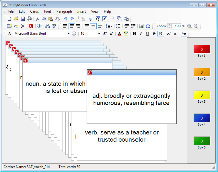 StudyMinder Flash Cards software