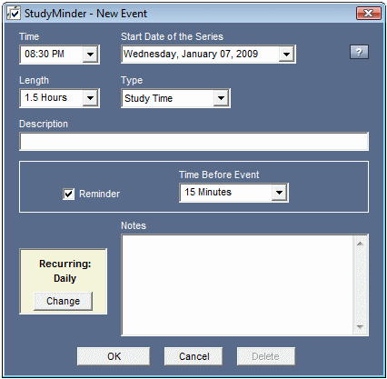 Events Window