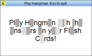 StudyMinder Flash Card with a game of Hangman