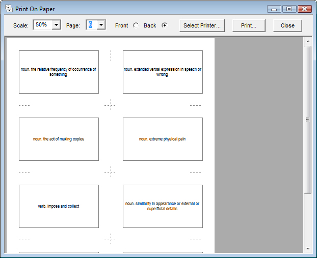 Print Preview Screen