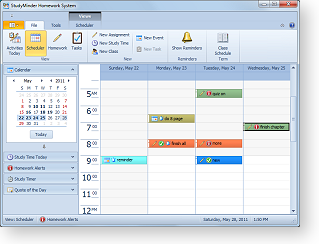 The StudyMinder calendar screen.